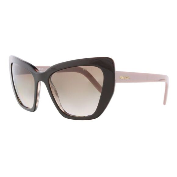 Damaged/Store Return Prada 0PR 08VS ROL0A6 Cat Walk Brown Cateye Sunglasses - Picture 1 of 6